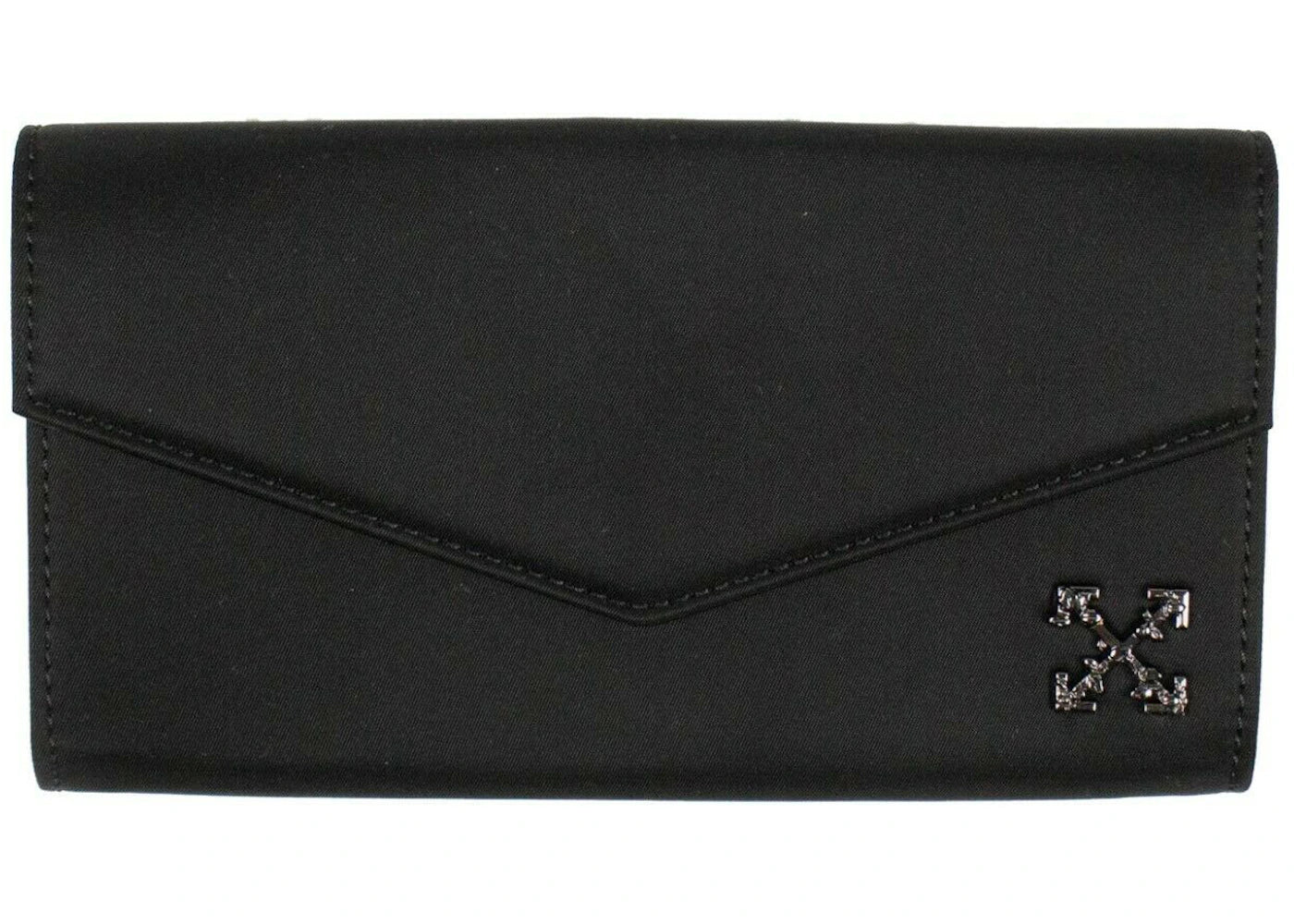 OFF-WHITE Logo Wallet Nylon Long Black