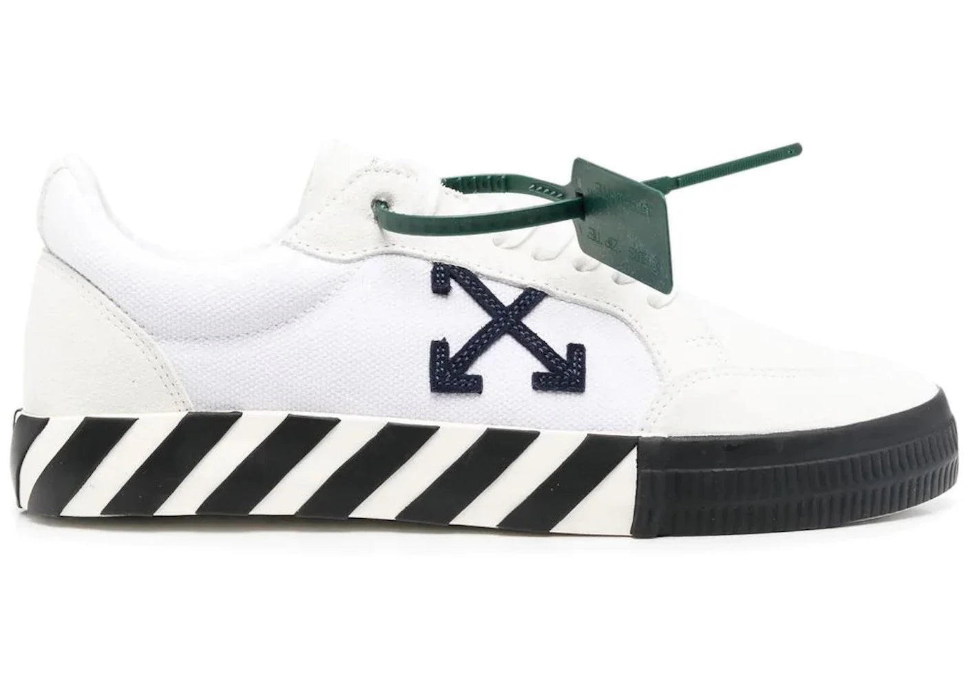 OFF-WHITE Low Vulcanized Canvas Suede White Navy Blue