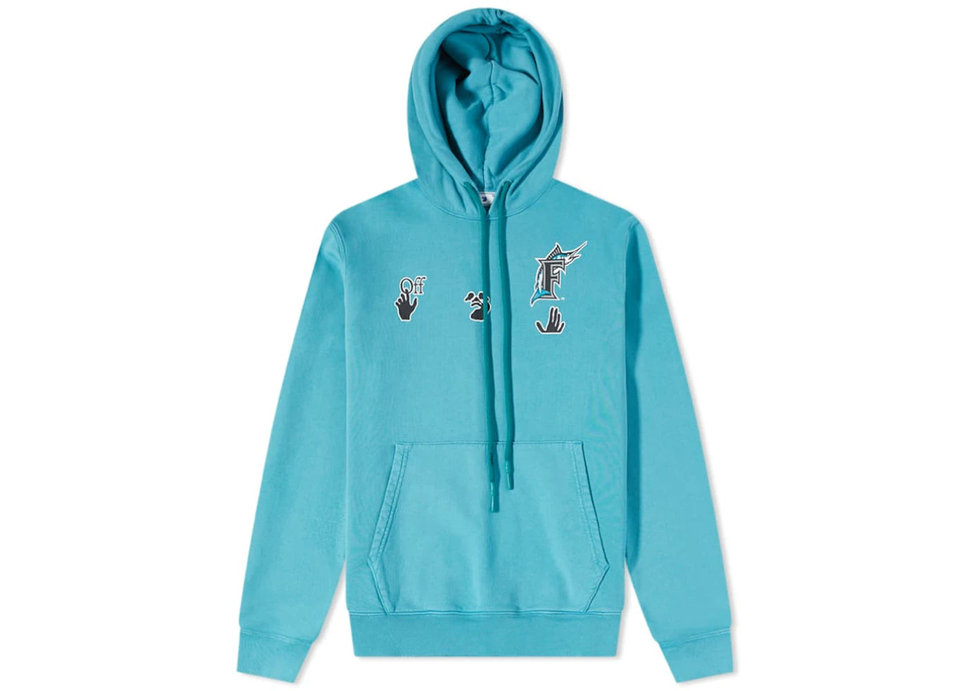 OFF-WHITE MLB Miami Marlins Hoodie Lake Blue