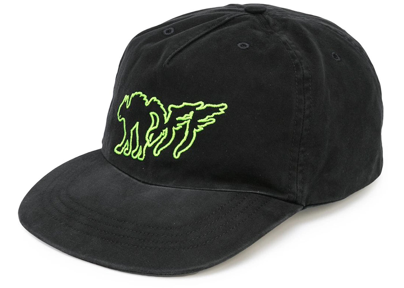 OFF-WHITE Mad Cat Embroidered Cap Black/Green