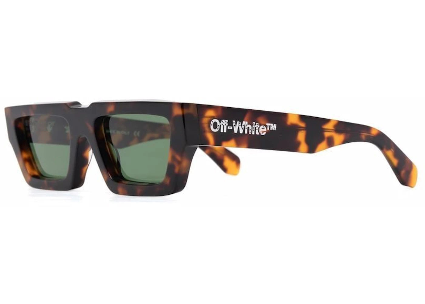 OFF-WHITE Manchester Rectangular Frame Sunglasses Brown/Green/White (OERI002Y21PLA0016055)