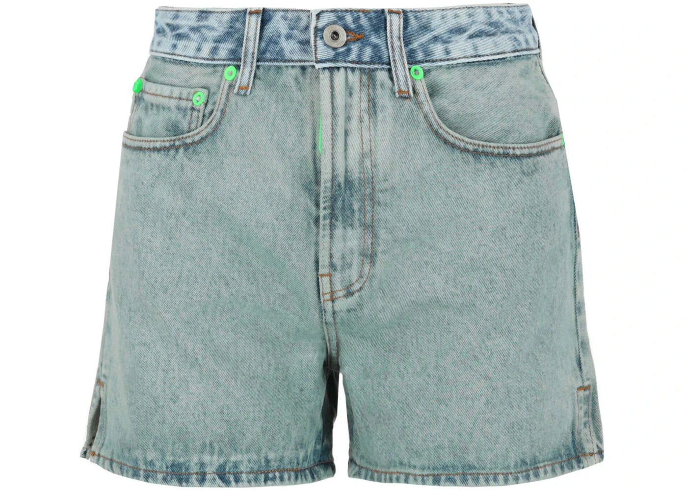 OFF-WHITE Marbled Denim Shorts Blue