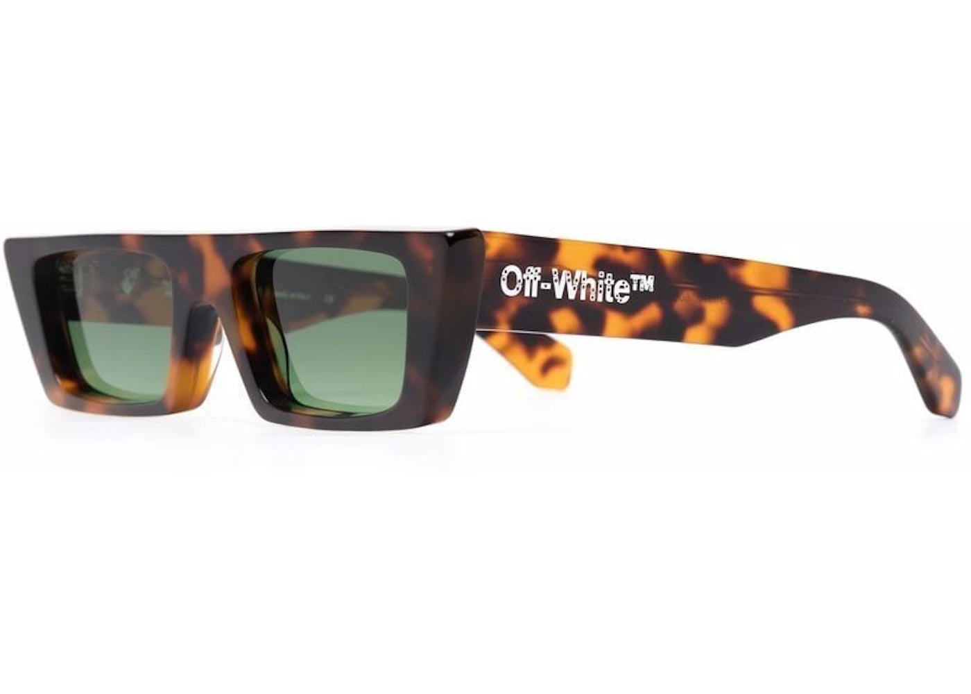 OFF-WHITE Marfa Rectangular Frame Sunglasses Brown/Green/White (OERI010Y21PLA0016055)