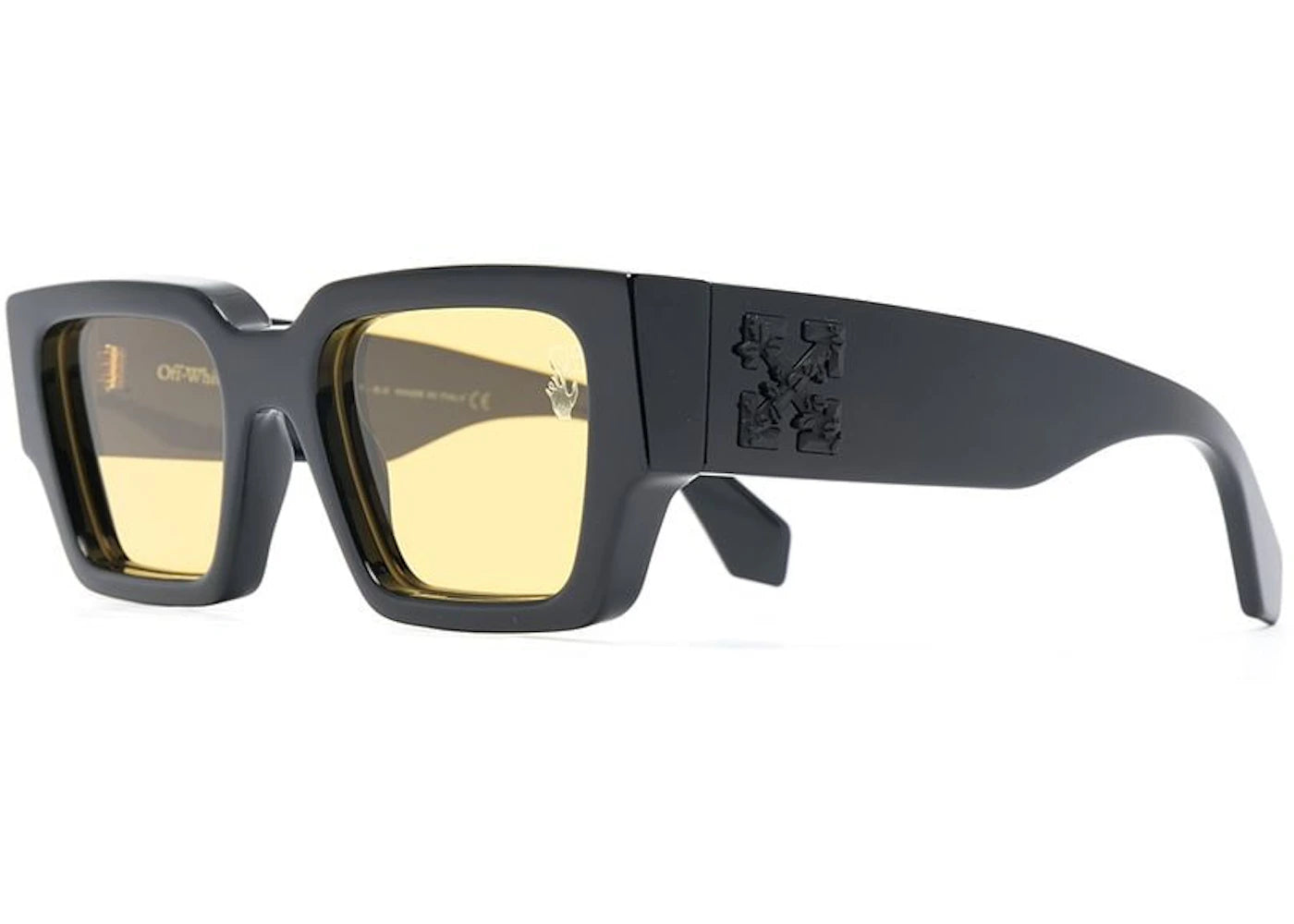 OFF-WHITE Mari Rectangular Frame Sunglasses Black/Yellow (OMRI010R21PLA0011018)