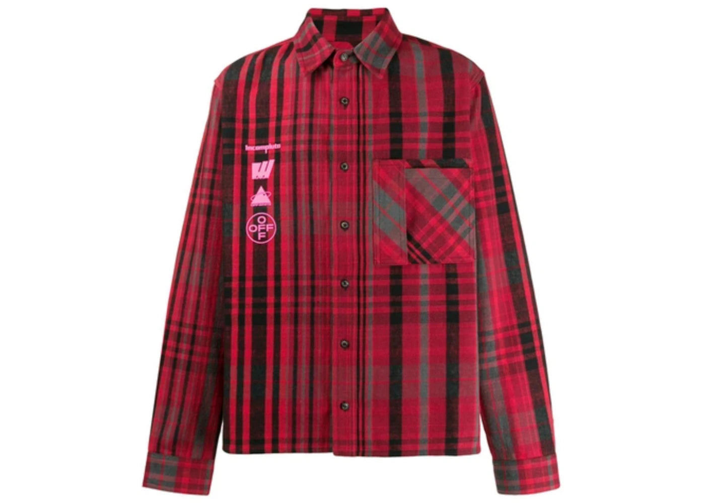 OFF-WHITE Mariana De Silva Checked Cotton Blend Flannel Shirt Red