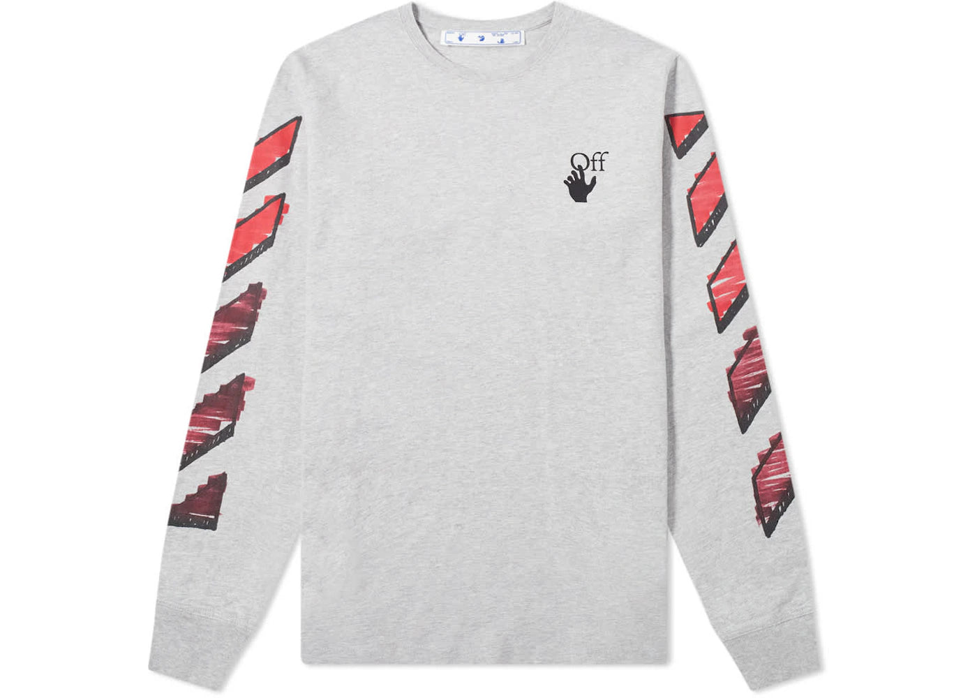 OFF-WHITE Marker Arrows Long Sleeve T-Shirt Grey Red