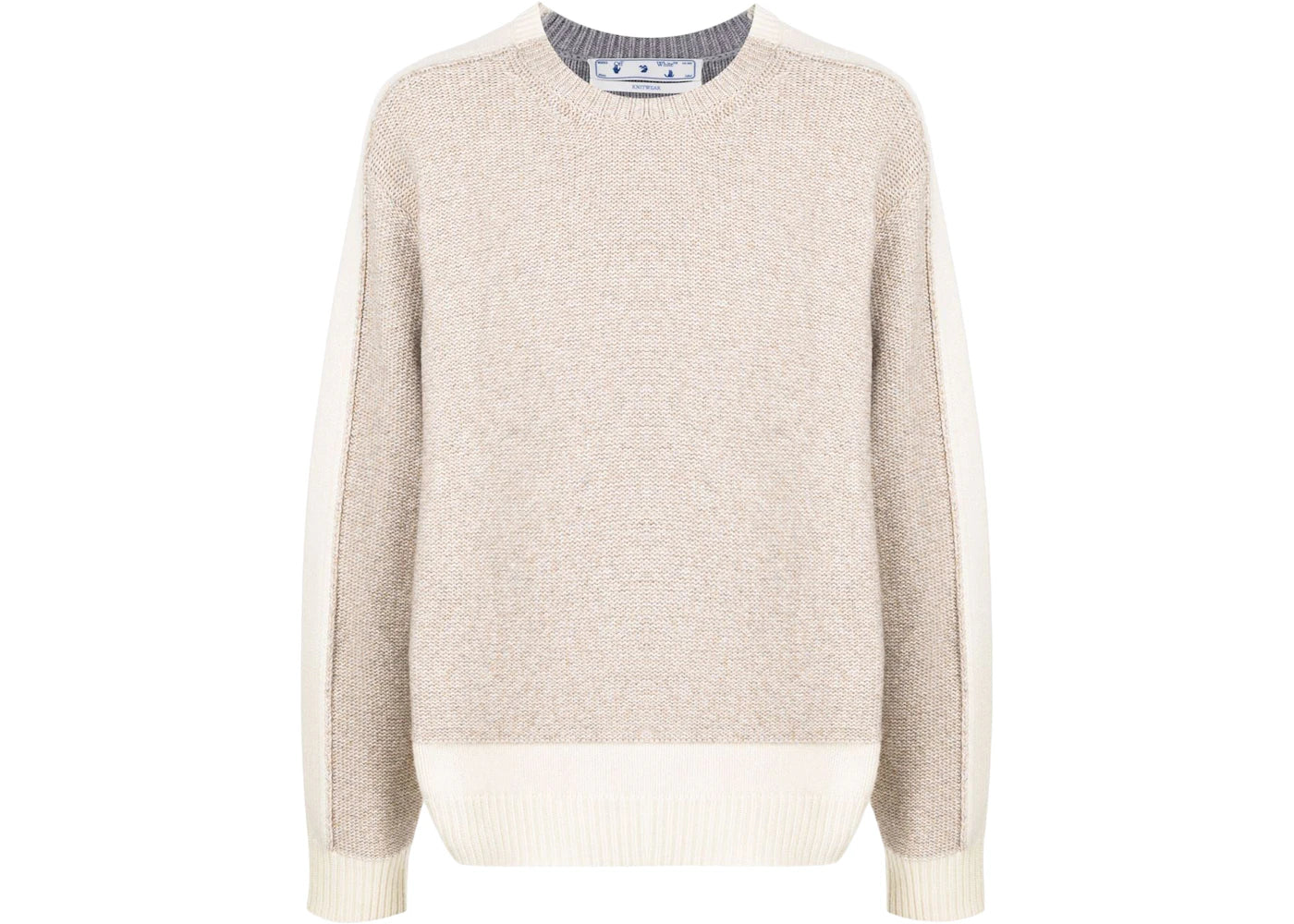 OFF-WHITE Mask Knit Crewneck Tofu Light Grey