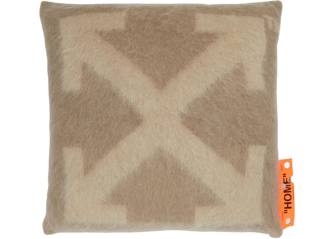 OFF-WHITE Mohair Large Cushion Taupe Beige