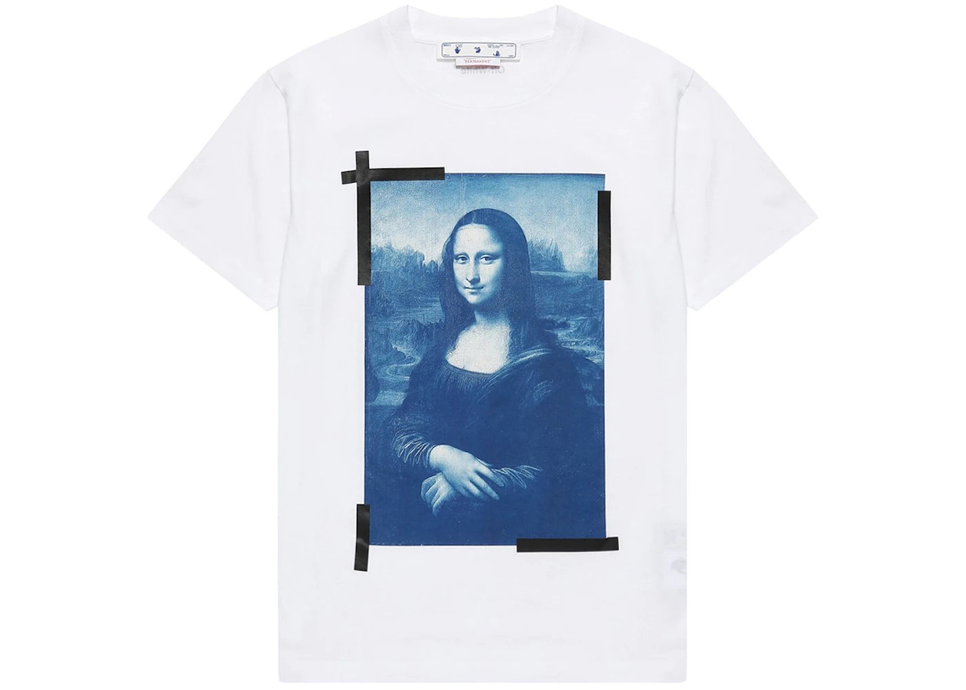 OFF-WHITE Mona Lisa Print Logo Slim Fit T-shirt White/Blue/Black