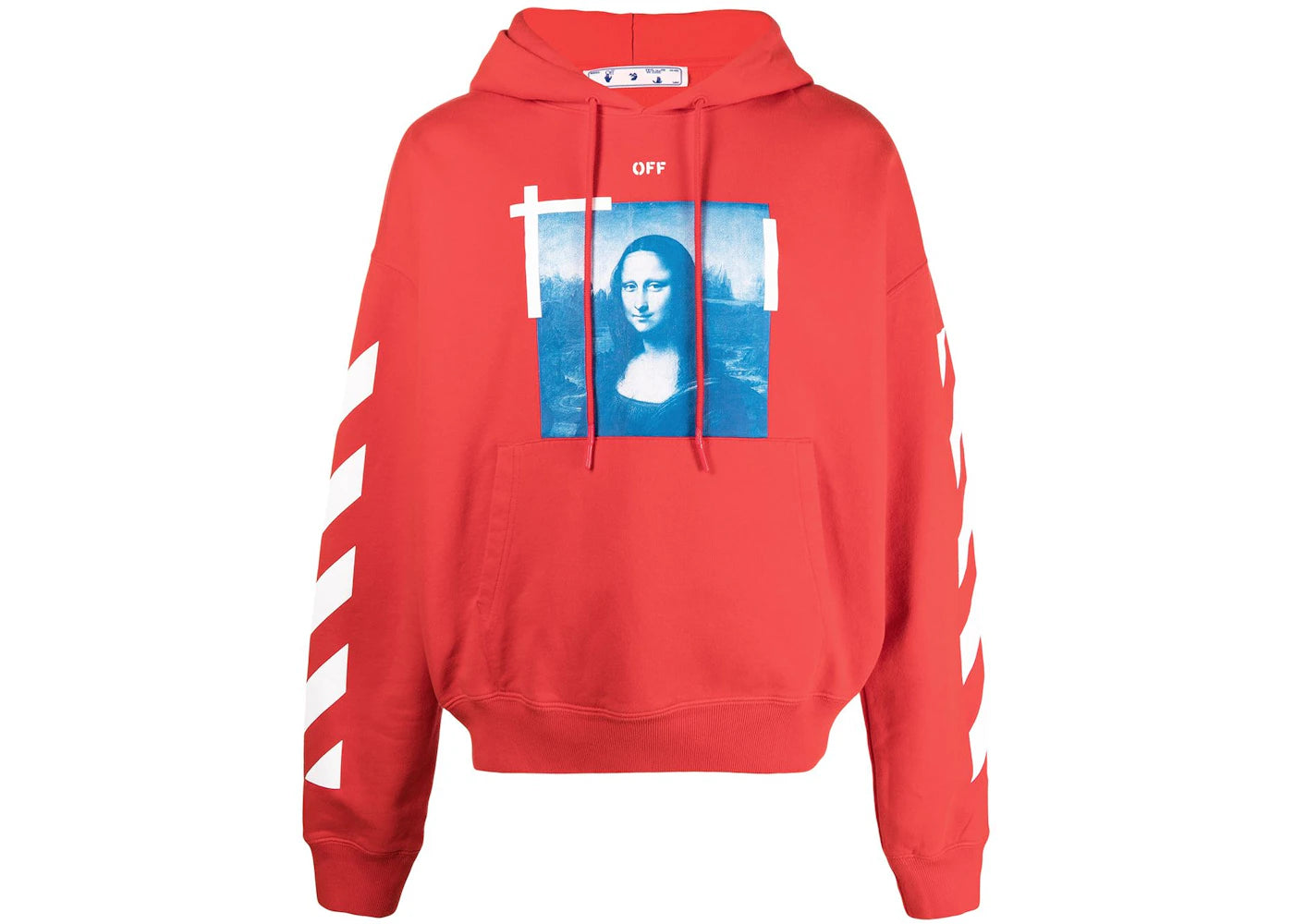 OFF-WHITE Mona Lisa White Diag Sleeve Hoodie Orange