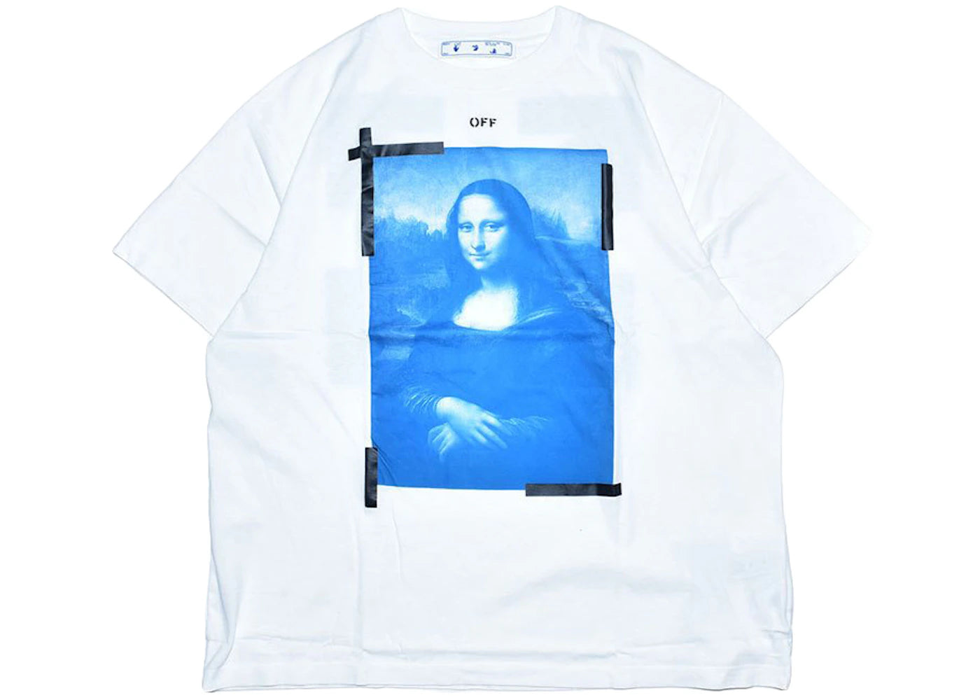 OFF-WHITE Mona Lisa tape Tee White/Blue