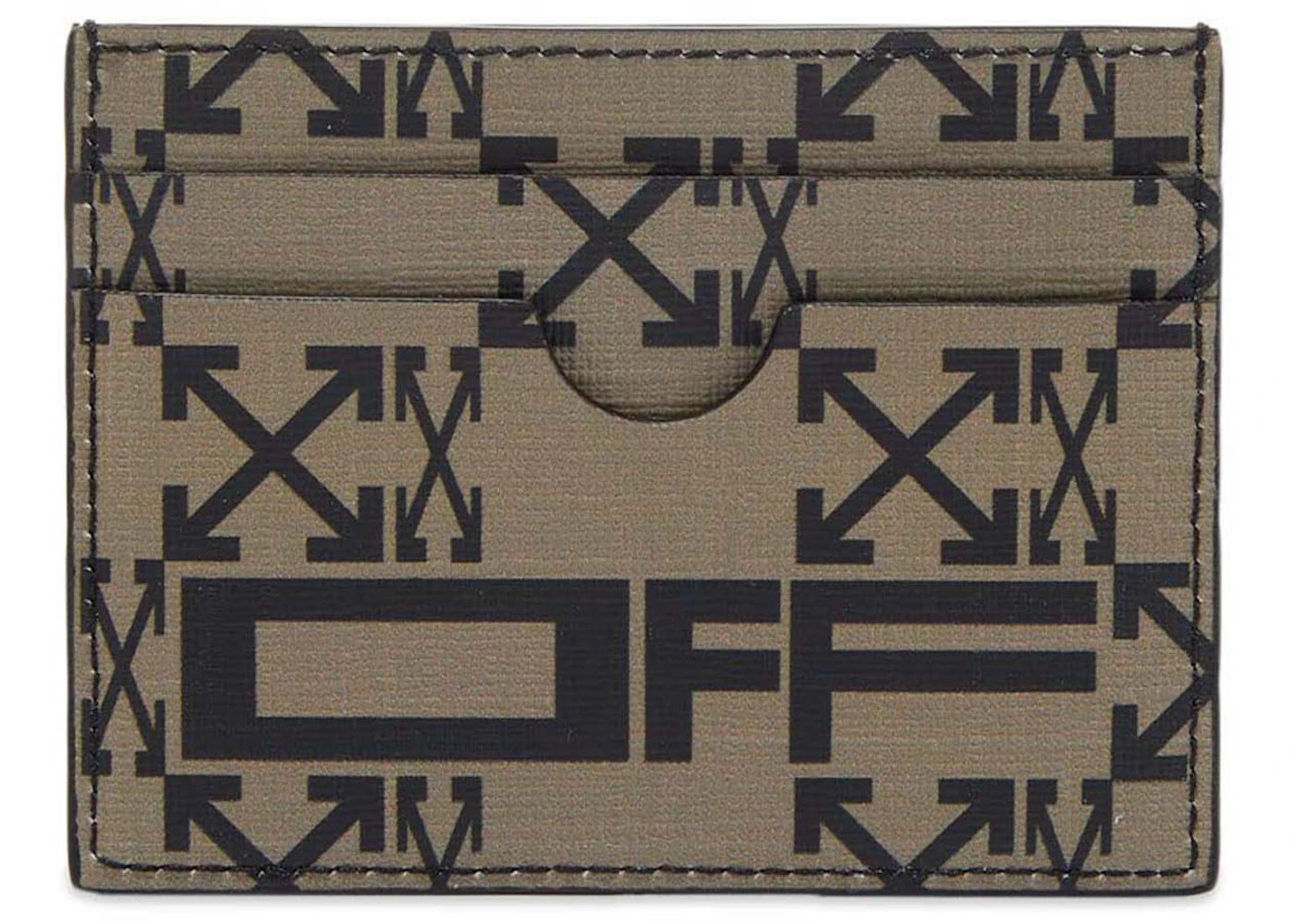 OFF-WHITE Monogram Simple Card Case Brown