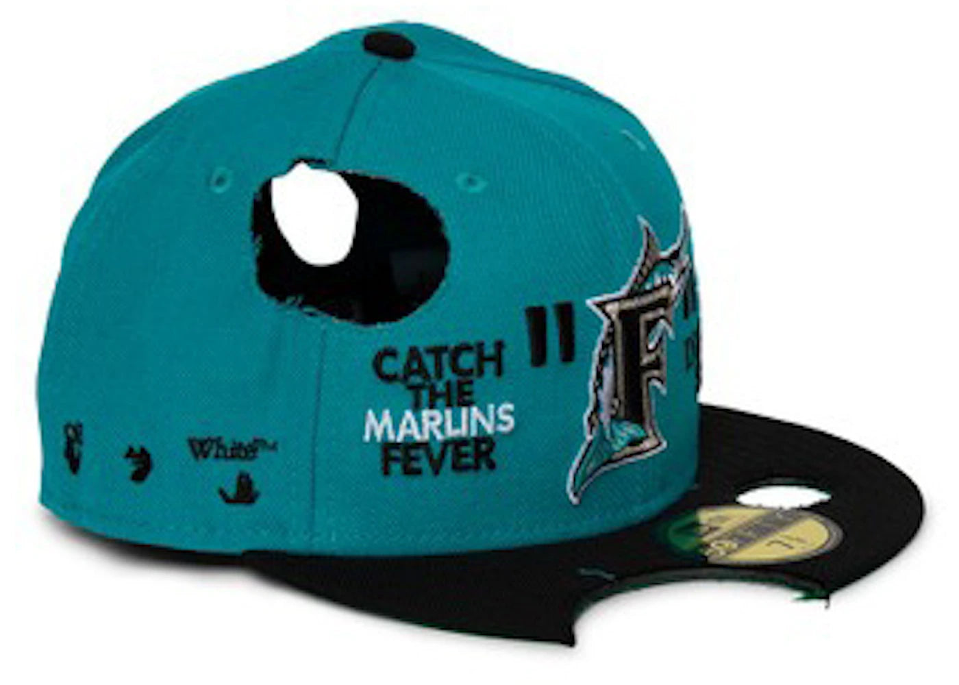 OFF-WHITE New Era Miami Marlins Fitted Hat Lake Blue/Black