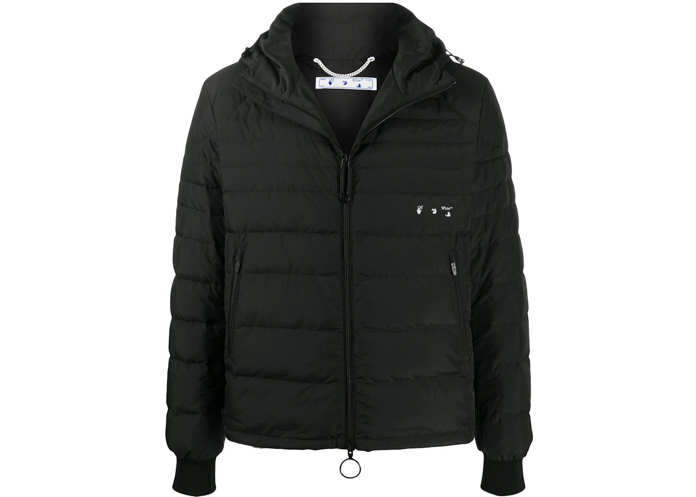 OFF-WHITE New Logo Hooded Puffer Jacket Black/White