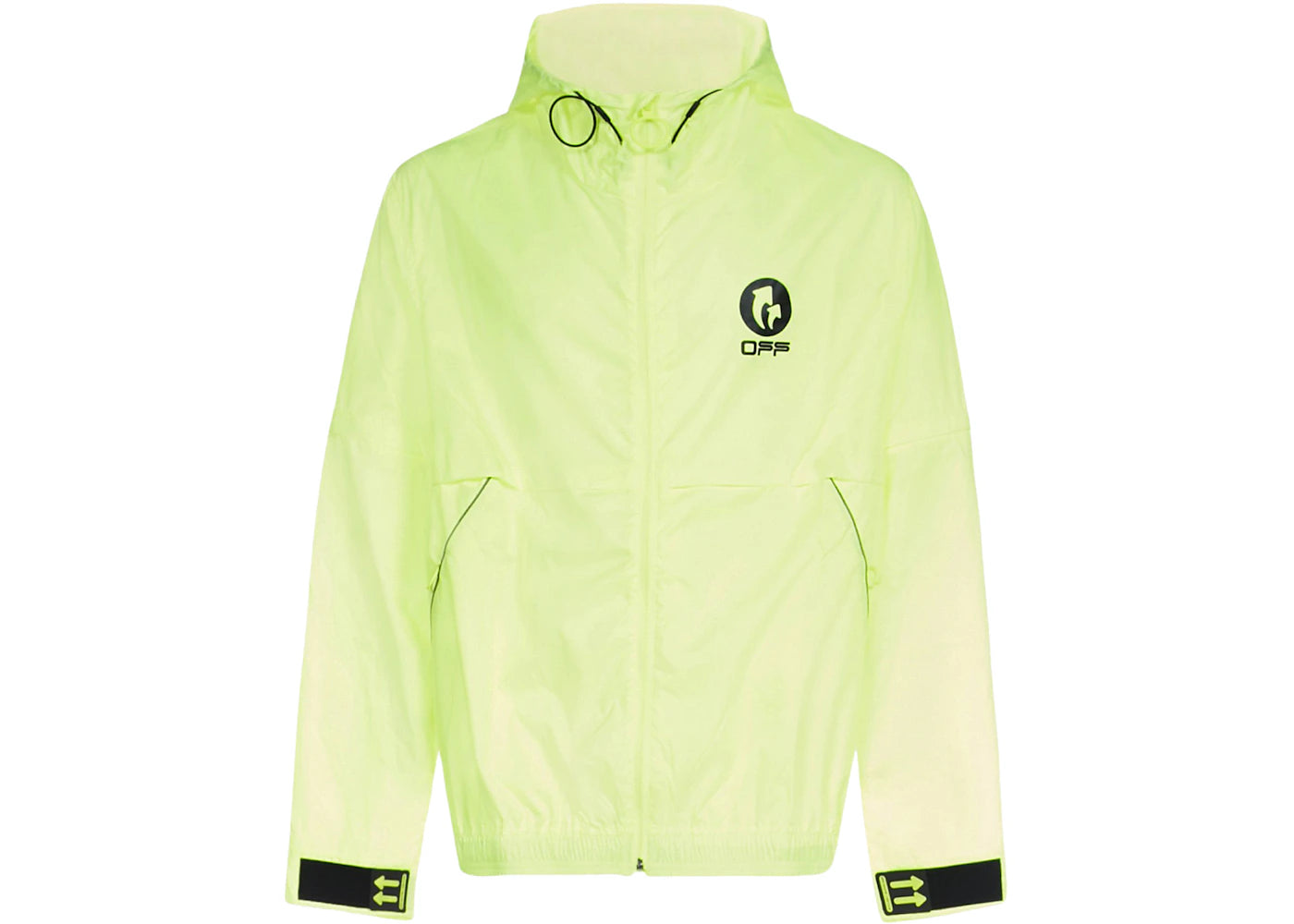 OFF-WHITE Nylon Hooded Windbreaker Jacket Fluo Yellow/Black