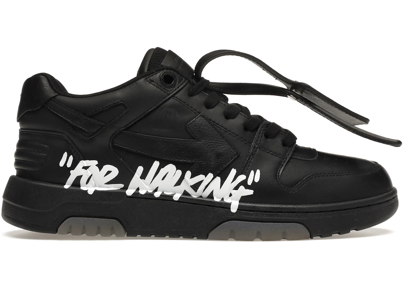 OFF-WHITE OOO Low Tops "For Walking" Black White