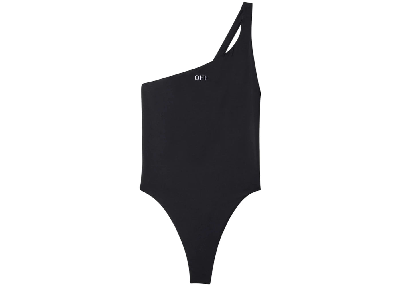 OFF-WHITE Off Stamp One Shoulder Swimsuit Black/White
