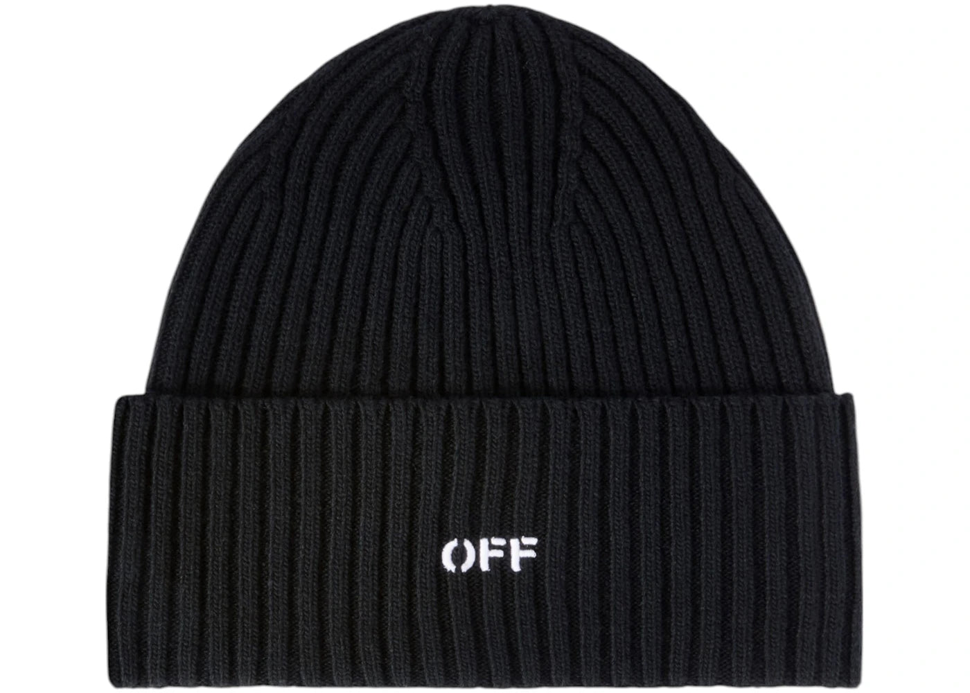 OFF-WHITE Offstamp Loose Knit Beanie Black/White