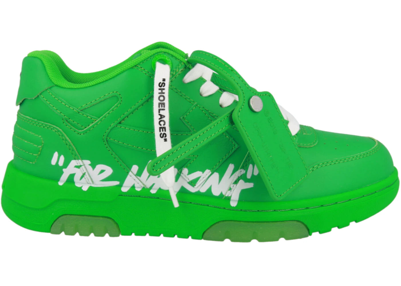 OFF-WHITE Out Of Office OOO "For Walking" Low Tops Green