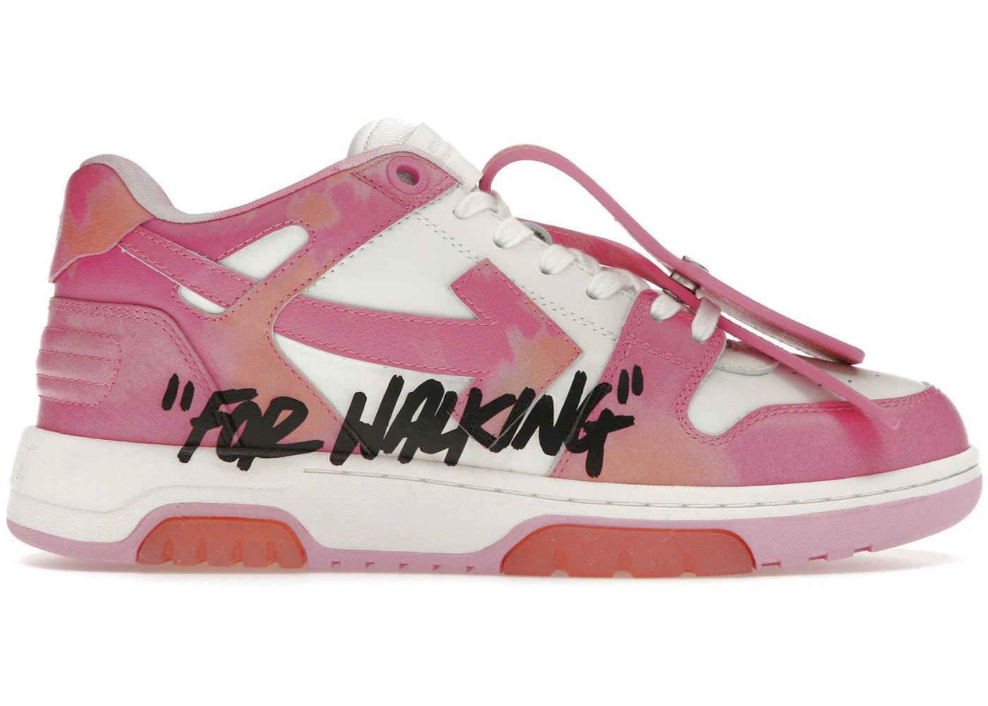 OFF-WHITE Out Of Office OOO "For Walking" Low Tops Pink Tie Dye