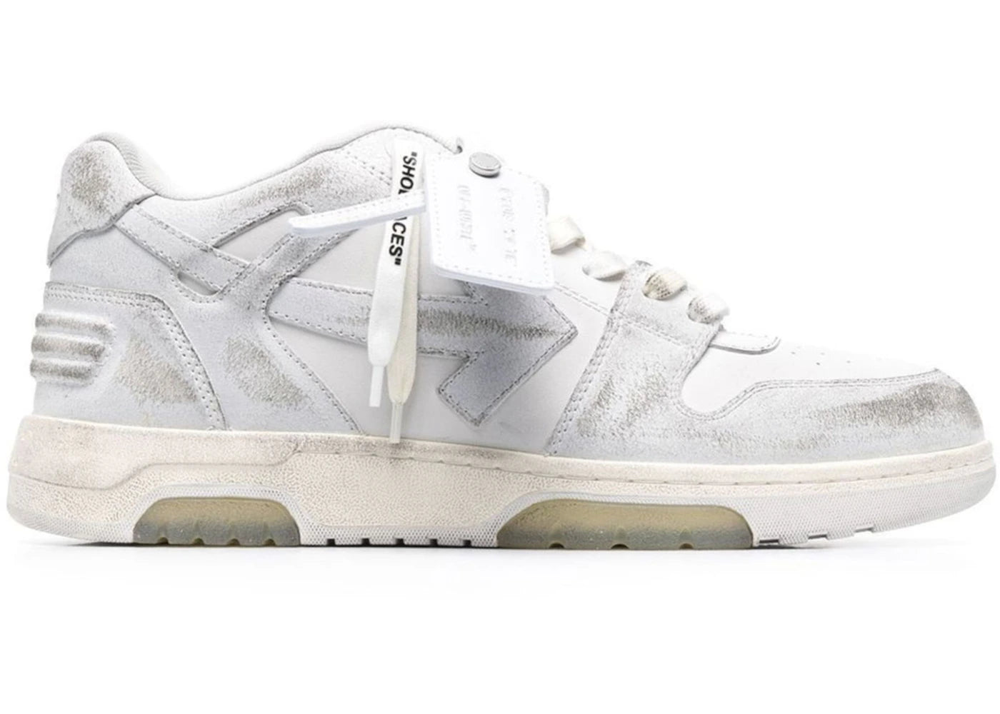 OFF-WHITE Out Of Office OOO Low Distressed Vintage White