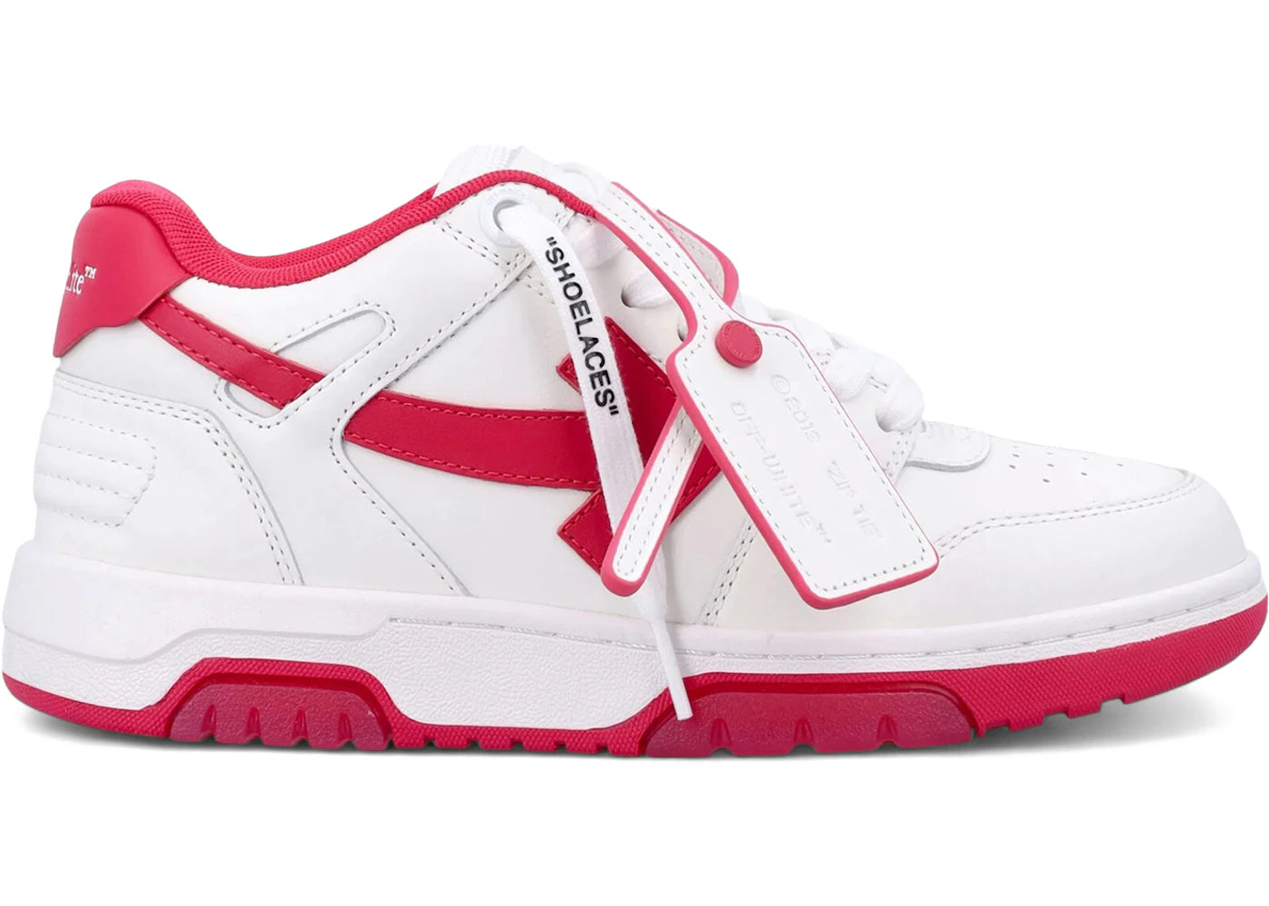 OFF-WHITE Out Of Office OOO Low Top White Fuchsia (Women's)