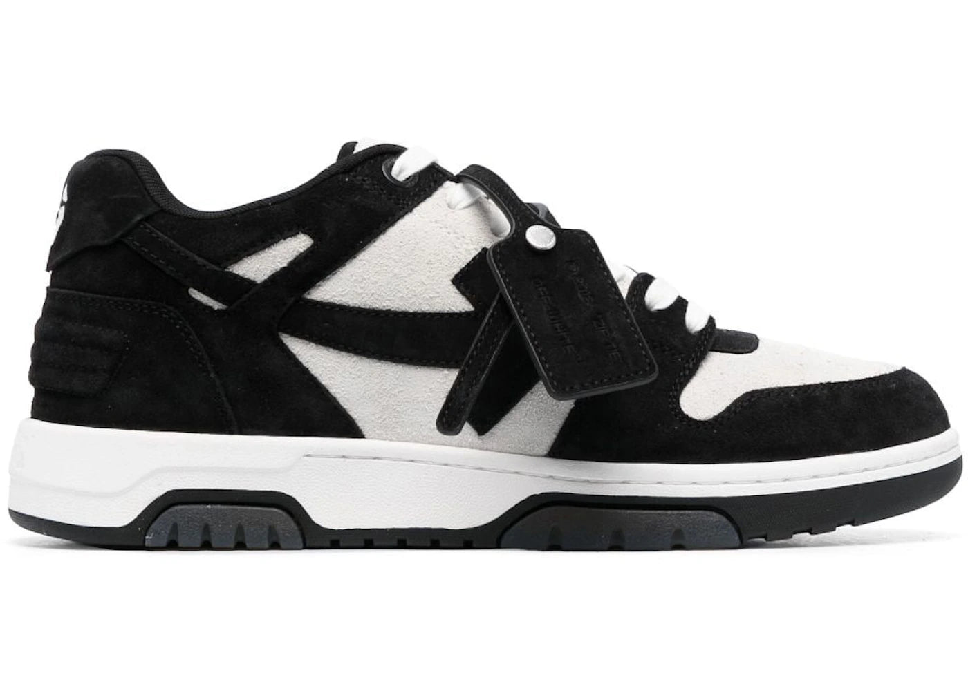 OFF-WHITE Out Of Office OOO Low Tops Black White Suede