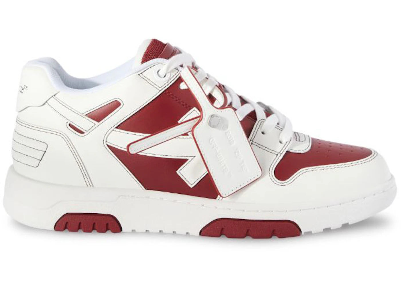 OFF-WHITE Out Of Office OOO Low Tops Brick Red White