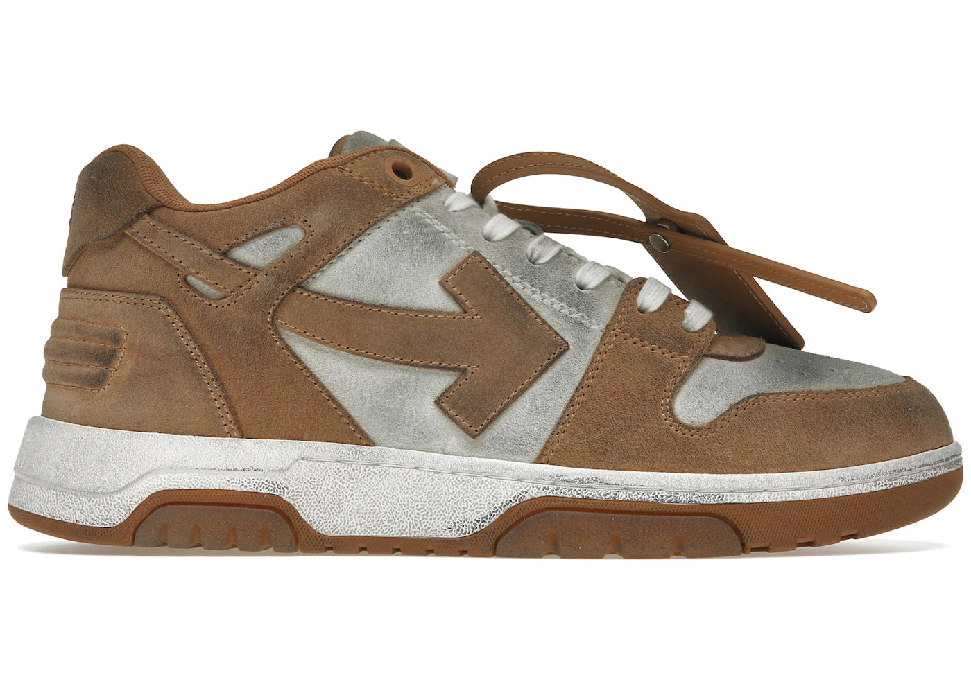 OFF-WHITE Out Of Office "OOO" Low Tops Distressed Brown White