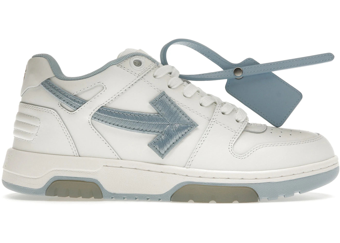 OFF-WHITE Out Of Office OOO Low Tops Embroidered Arrow White Light Blue