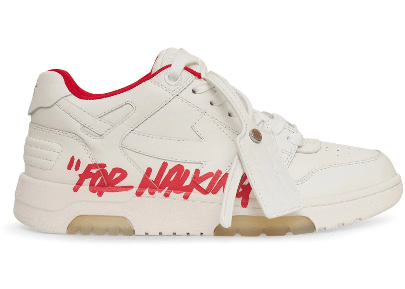 OFF-WHITE Out Of Office "OOO" Low Tops For Walking White White Red FW21