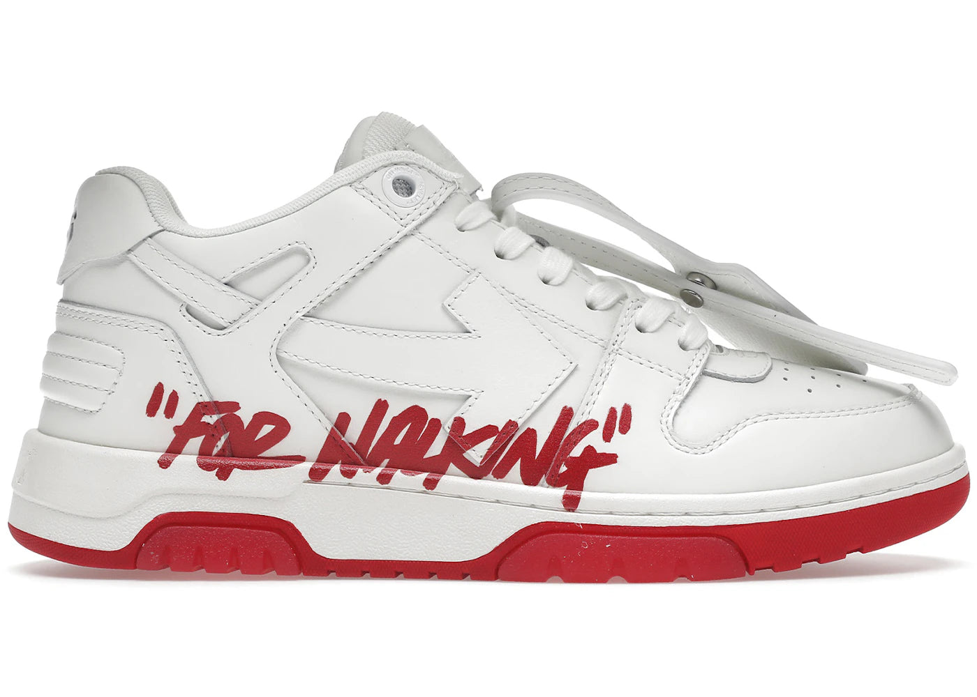 OFF-WHITE Out Of Office "OOO" Low Tops For Walking White White Red SS22