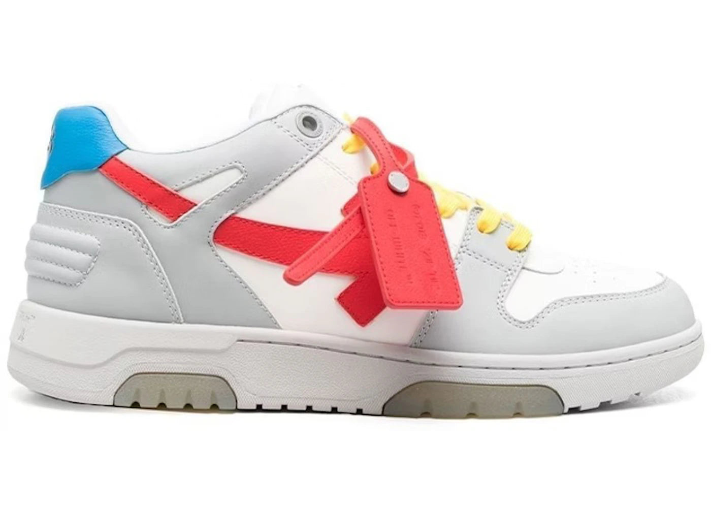 OFF-WHITE Out Of Office OOO Low Tops Grey Red Yellow