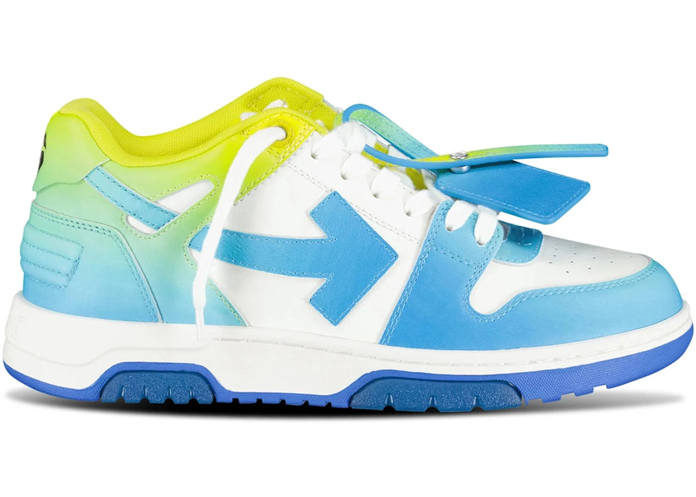 OFF-WHITE Out Of Office OOO Low Tops Light Blue Yellow Gradient