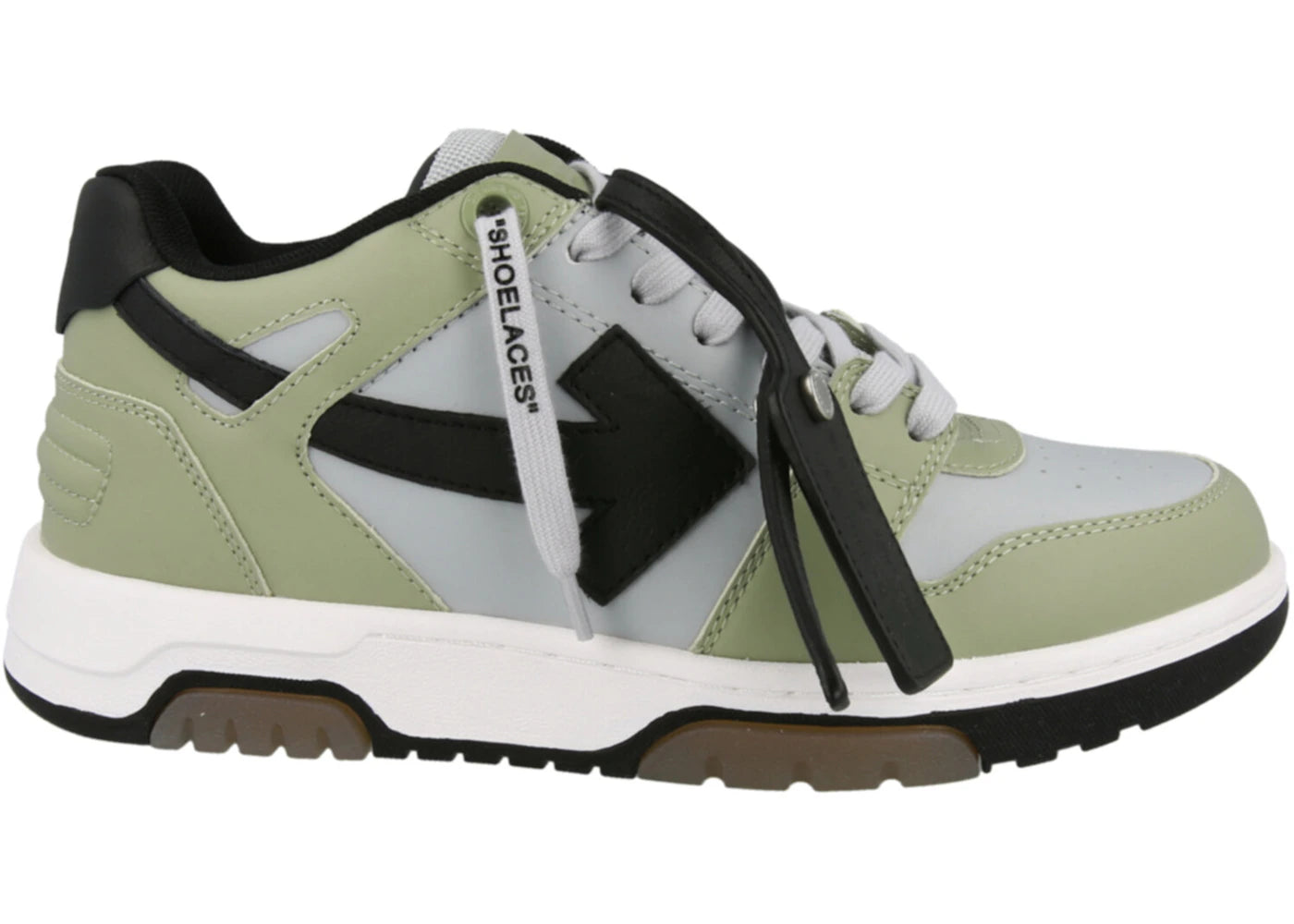 OFF-WHITE Out Of Office OOO Low Tops Military Green