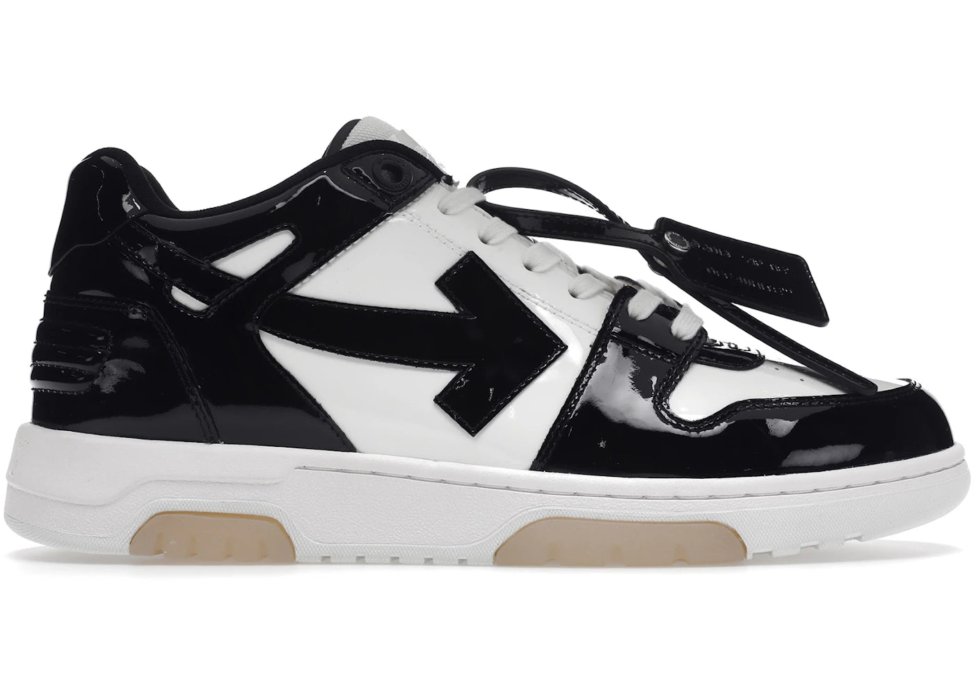 OFF-WHITE Out Of Office OOO Low Tops Patent Black White