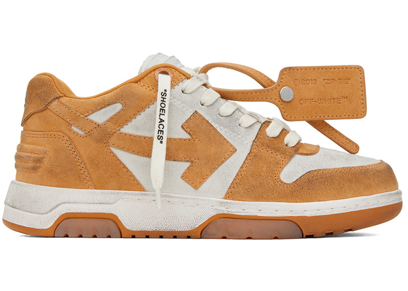 OFF-WHITE Out Of Office OOO Low Tops Vintage Suede Orange