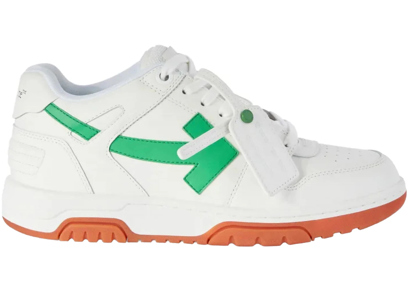 OFF-WHITE Out Of Office OOO Low Tops White Bright Green Brick Red