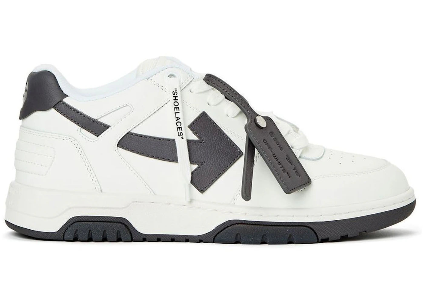 OFF-WHITE Out Of Office OOO Low Tops White Dark Grey