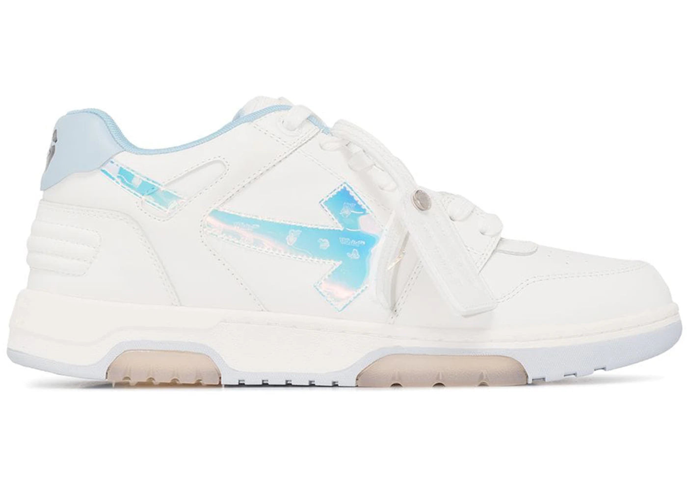 OFF-WHITE Out Of Office OOO Low Tops White Iridescent Blue