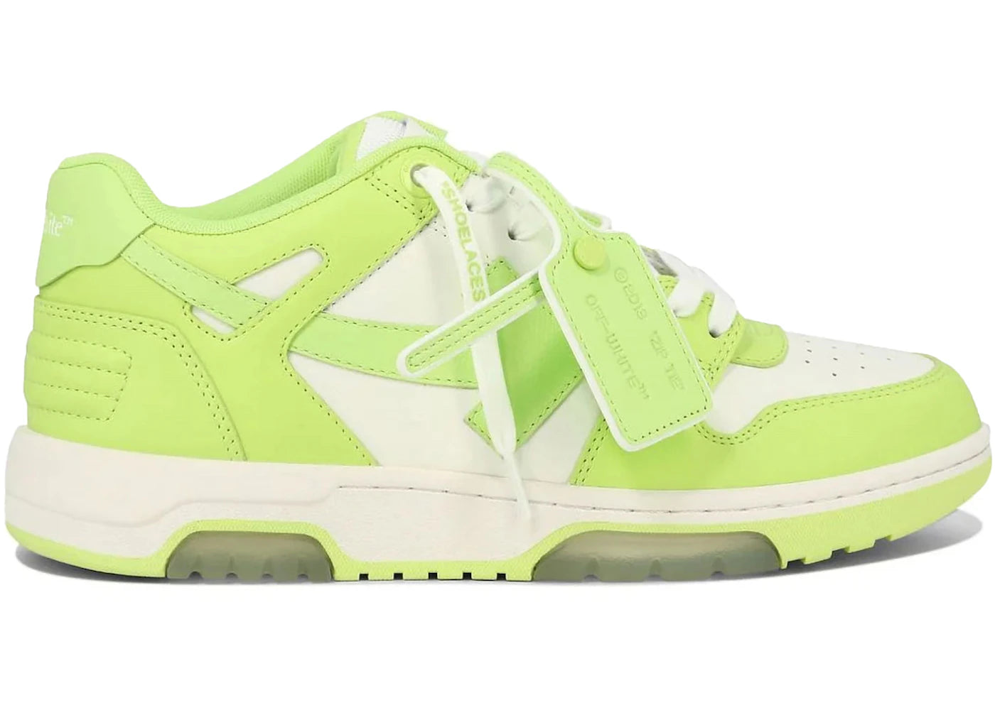 OFF-WHITE Out Of Office OOO Low Tops White Light Green