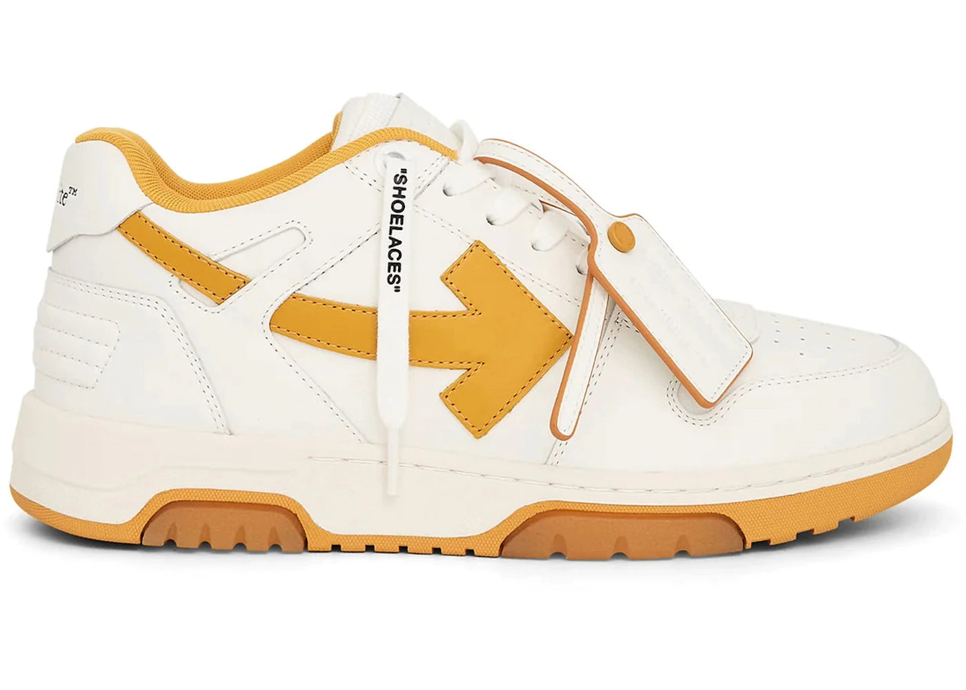 OFF-WHITE Out Of Office OOO Low Tops White Ocher Yellow