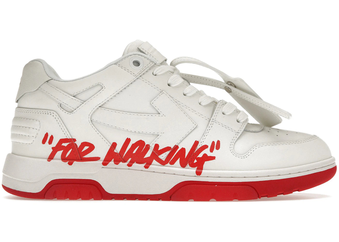 OFF-WHITE Out Of Office OOO Low Tops White Red