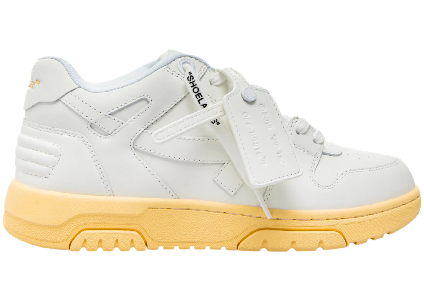 OFF-WHITE Out Of Office OOO Low Tops White Yellow