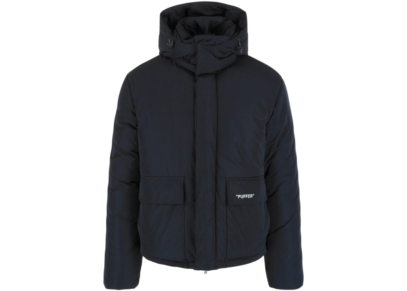 OFF-WHITE Outline Diag Quote Puffer Jacket (OMED039S-FAB001-4601) Black