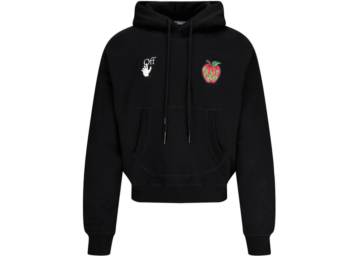 OFF-WHITE Oversized Apple Print Arrow Hoodie Black