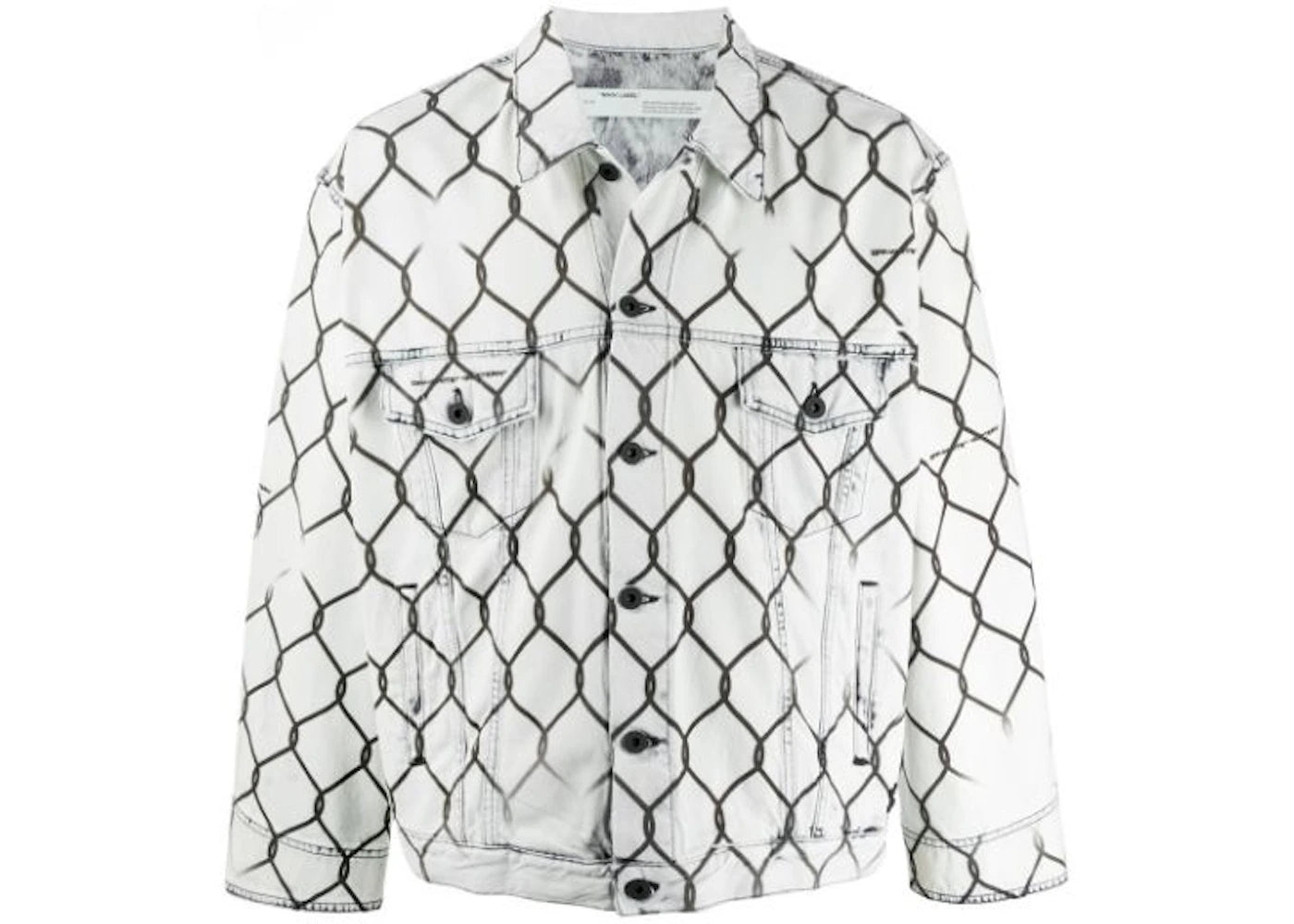 OFF-WHITE Oversized Fit Fence Printed Denim Jacket White/Black