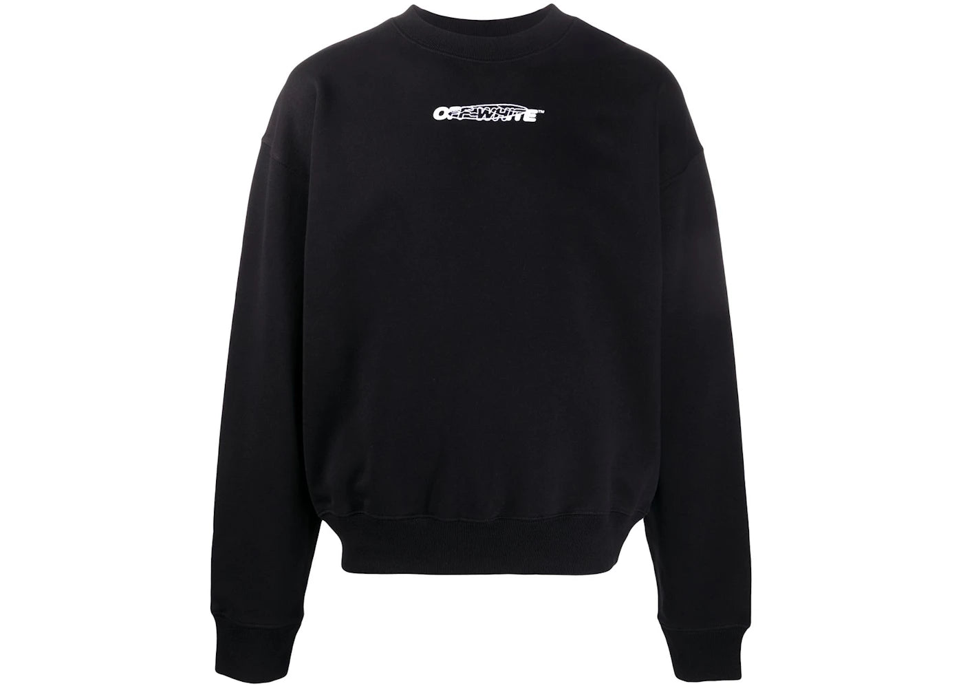 OFF-WHITE Oversized Fit Hand Painters Crewneck Sweatshirt Black/White