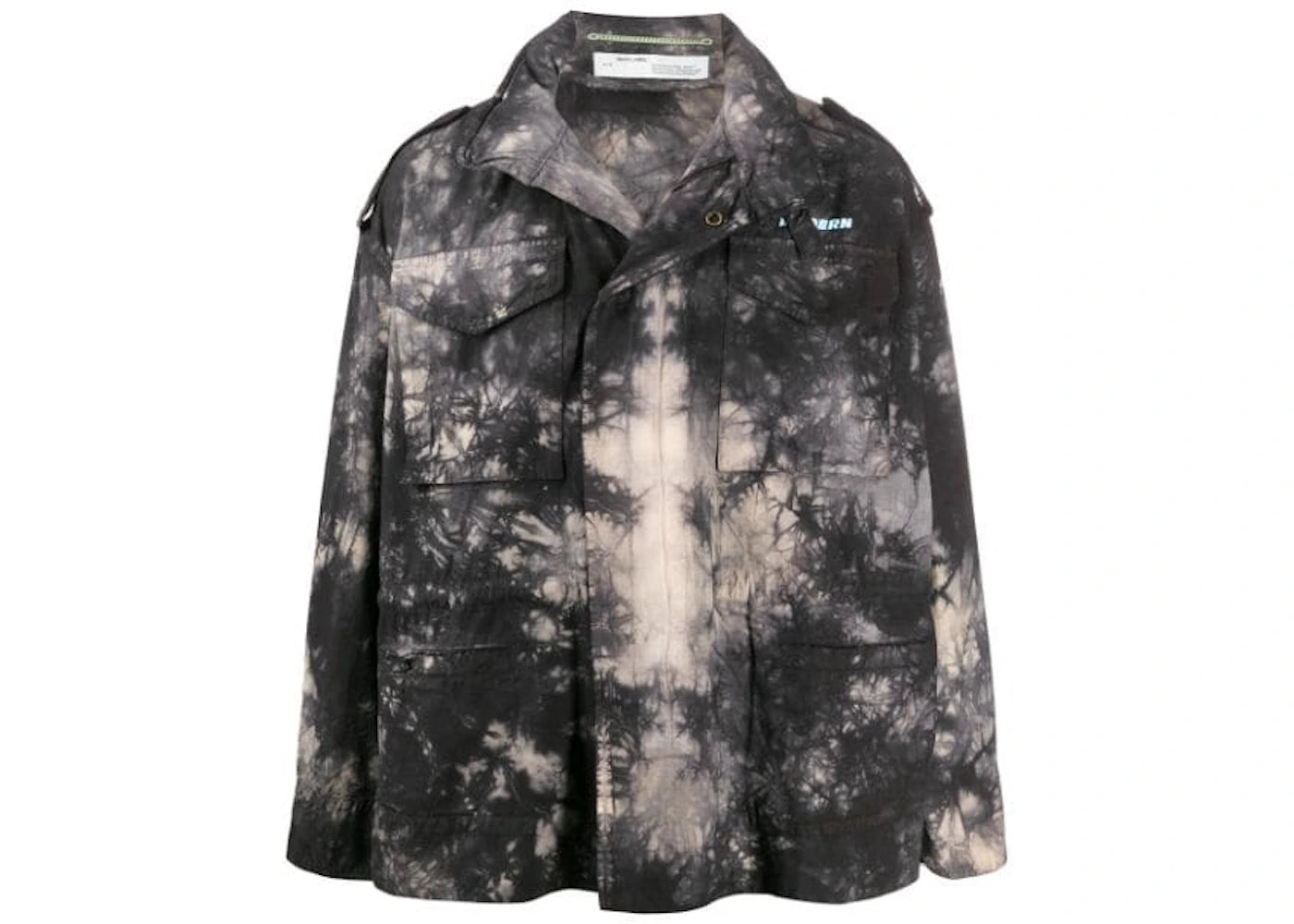 OFF-WHITE Oversized Fit Tie Dye Miltary Jacket Black