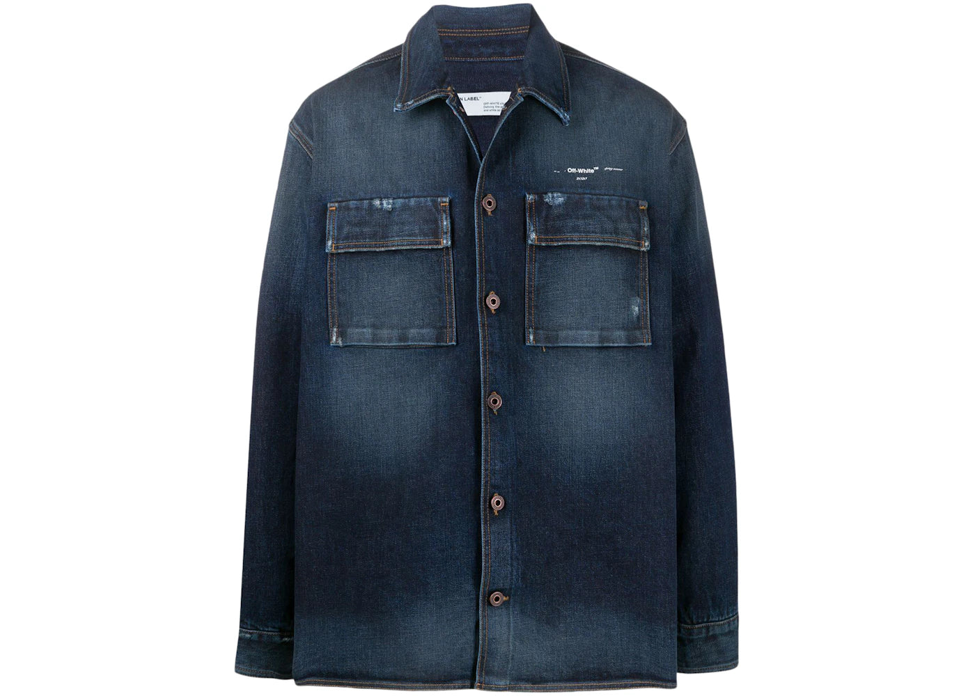 OFF-WHITE Oversized Indigo Denim Shirt Indigo/White